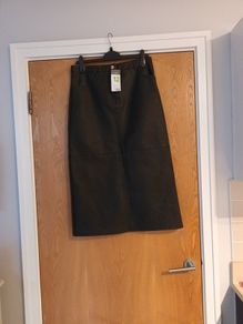 Primark  Faux  Leather  A-Line Dark Brown Skirt.   S. 12.   B.N.W.T.