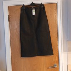 Primark  Faux  Leather  A-Line Dark Brown Skirt.   S. 12.   B.N.W.T.