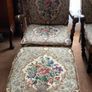 Ercol Victorian Tapestry Revival Old Colonial Yorshire Tall back Armchairs Set Image 8