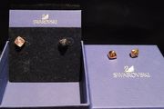 Swarovski Asymmetric Black and Clear Crystal earring
