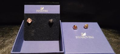 Swarovski Asymmetric Black and Clear Crystal earring