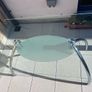 Glass and chrome dining table Image 3