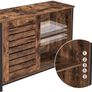 Sideboard Cabinet with Sliding Doors, Living Room, Hallway, Kitchen, Home Office, Steel Frame, Industrial Style, Vintage Brown-Black Image 2