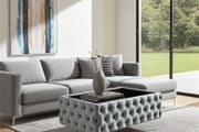 Chester Lux Coffee Table Velvet Rectangle 103x63x45cm with Glass