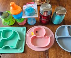 Baby Toddler bottles, plates & thermos Flask bundle