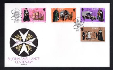 1977 Jersey St John Ambulance centenary Commemorative Stamps First Day Cover (FDC)