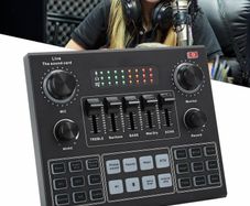 New Pro Sound Card, Multifunctional Live Sound Card, V Bluetooth Sound Card Stereo Audio Mixer for Computer Game Mobile Phone Live Broadcast, for Computer Game, Mobile Phone ,Live Broadcast