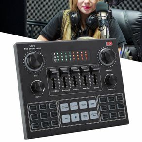 New Pro Sound Card, Multifunctional Live Sound Card, V Bluetooth Sound Card Stereo Audio Mixer for Computer Game Mobile Phone Live Broadcast, for Computer Game, Mobile Phone ,Live Broadcast