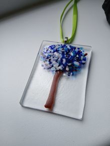 Small glass tree decorative hanging