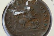 1857 Half Penny | Bank of Upper Canada | Doubling mint error