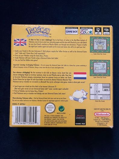 Pokemon Yellow Special Pikachu Edition Game Boy Complete in Box (CIB) PAL (Battery Working/Saves)