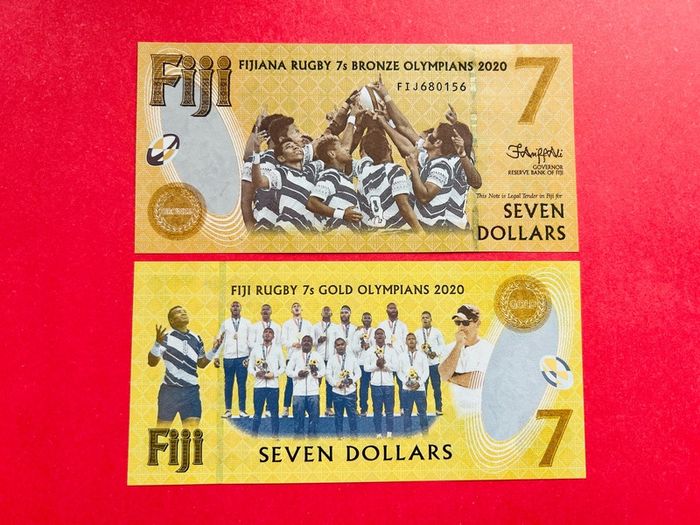 Fiji  7 Dollars  2020  Pick 122 Commemorative Issue Rugby   ( Uncirculated )