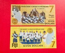 Fiji  7 Dollars  2020  Pick 122 Commemorative Issue Rugby   ( Uncirculated )