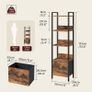 5-Tier Bookcase with Removable Drawer, Freestanding Image 2