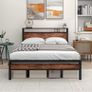 Double Bed Frame with Storage Wooden Headboard Image 9
