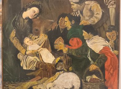 Mid 20th.Century Irish Art "Adoration of The Shepherds" after Murillo.