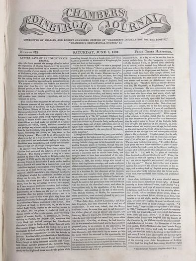 Rare antique Chambers Edinburgh journal 1838 Vol VI
