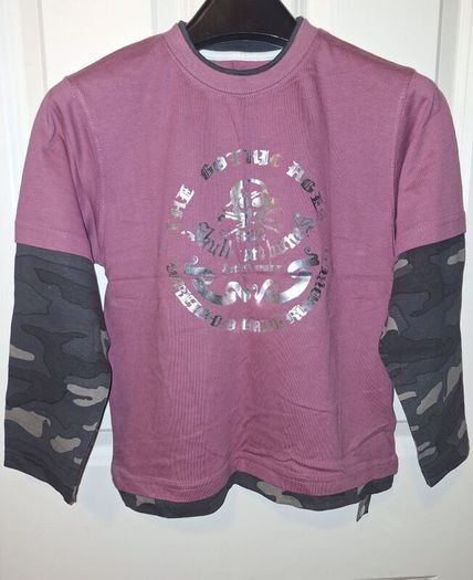 SALE!  Purple Long-Sleeve Top with Camo Details