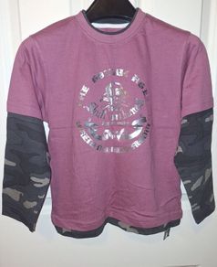 SALE!  Purple Long-Sleeve Top with Camo Details