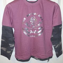 SALE!  Purple Long-Sleeve Top with Camo Details