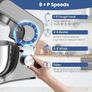 Electric Kitchen Stand Mixer: 1000W 8-Speed Compact Tilt-Head Household Food Mixer - 4.5L 304 Stainless Steel Bowl with Cover & Egg Whisk & Dishwasher Safe Dough Hook & Flat Beater Image 6