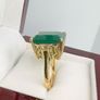Gold plated Verde Onyx & White Zircon Ring 14K Gold Plated Image 9
