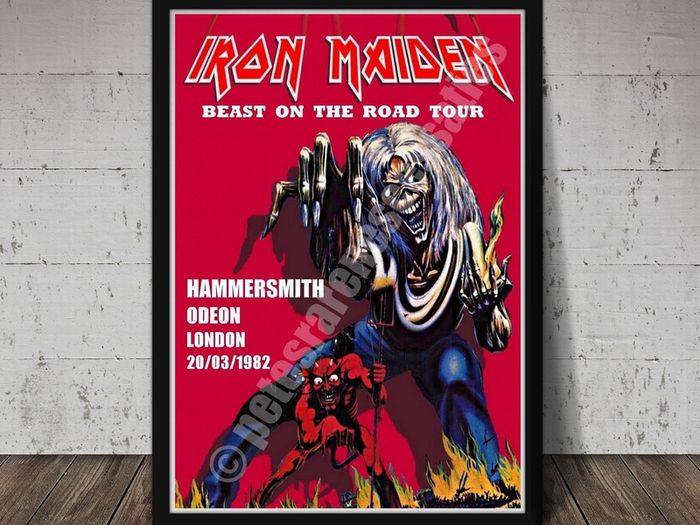 Iron Maiden Hammersmith Odeon London UK 1982 concert poster reproduction print