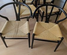 Set Of 6 Wegner-style Wishbone Dining Chairs