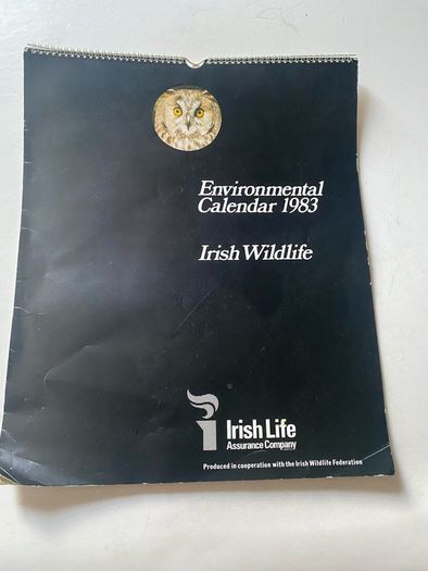 Vintage corporate promotional calendar from the 1980s of wildlife