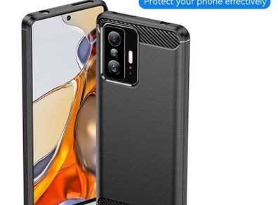 Shockproof Case For Xiaomi 11T PRO Carbon Fibre Effect Back Cover