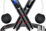 Rope with Counter, Gritin Digital Speed Jump Rope for Kids Adults Fitness, Tangle-free Adjustable Rope, Weighted &amp; Non-slip Handle for Exercise, Fat Burning, Workout Home Jumping,Boxing (FREE POSTAGE)