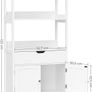 _Bathroom cabinet, versatile bathroom shelf with 4 levels, bathroom cabinet made of wood, white, 60 x 122 x 32.5 cm (W x H x D) Image 4