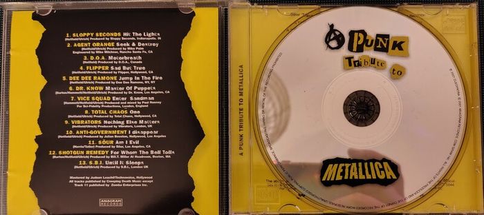 Various - A Punk Tribute To Metallica CD (2001) HARD TO FIND DOA, Vibrators EX+