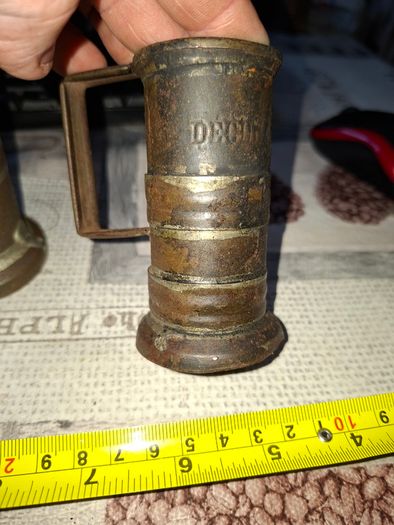 Rare 13 Piece Lot of Antique Chavagnat Tin Measuring Demi-Litre from Paris, France, dating  approximately 1800s.