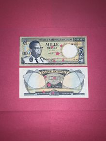 Congo Democratic Republic 1,000 Francs 1964  Pick 8 Cancelled Issue Punched Holes.