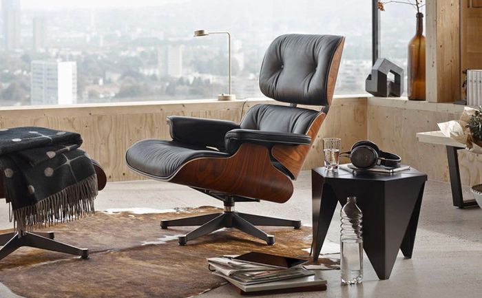 Replica Lounge Chair with Ottoman NORMAL W Palisander