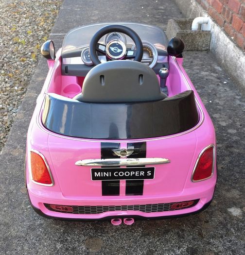 Kids Pink Electric Mini Cooper Car (used).