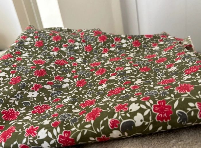 Olive Floral Fabric
