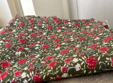Olive Floral Fabric