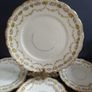 Lovely Set of Six Vintage Shabby Chic Floral Tea Plates and Matching Cake Plate by Rose China AD1820, Manchester,  in Delicate Floral Swags Pattern with Yellow and Pink Roses Image 3