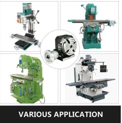 BRAND NEW Horizontal Vertical Rotary Table 4"/100mm 4-Slot MT-2 W/ 3 Dividing Plates for Milling Drilling Machine