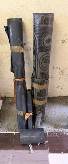 Roll of Black Mineral Roof Felt & Plastic Sheeting Membrane