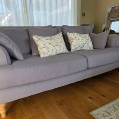 [FREE] Grey Fabric Sofa & Armchair Set