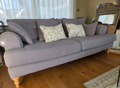 [FREE] Grey Fabric Sofa & Armchair Set