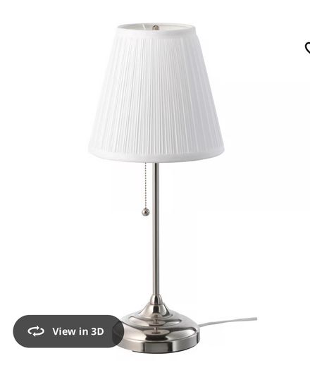 IKEA ARSTID Table lamp, nickel-plated/white