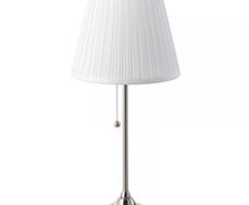 Set of 2 IKEA ARSTID Table lamp, nickel-plated/white