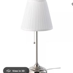 Set of 2 IKEA ARSTID Table lamp, nickel-plated/white