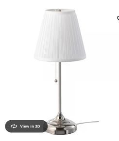 IKEA ARSTID Table lamp, nickel-plated/white