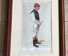 Vintage Framed Repro Print Jockey Fred Webb Wall Art Decor