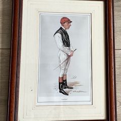 Vintage Framed Repro Print Jockey Fred Webb Wall Art Decor
